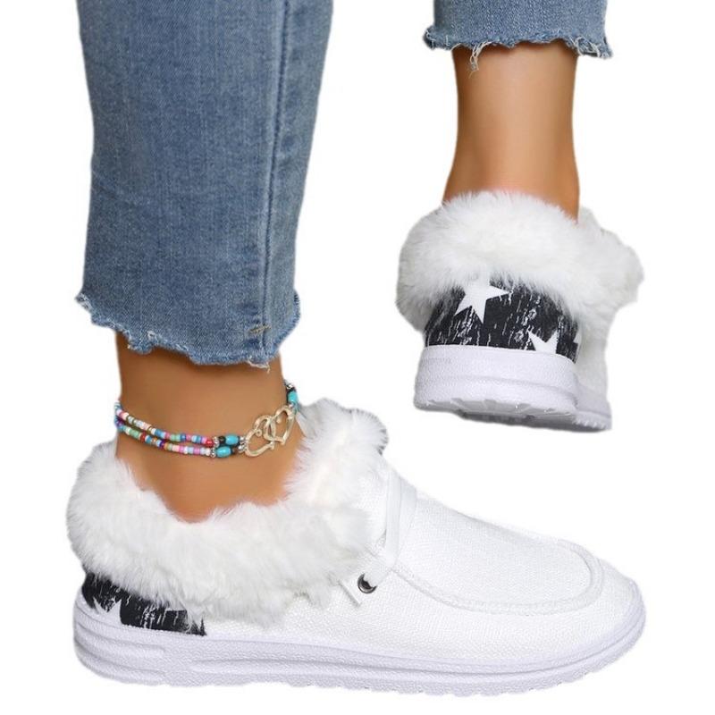 Large size winter new thick-soled wool single shoes women's velvet warm large size cotton shoes women's shoes