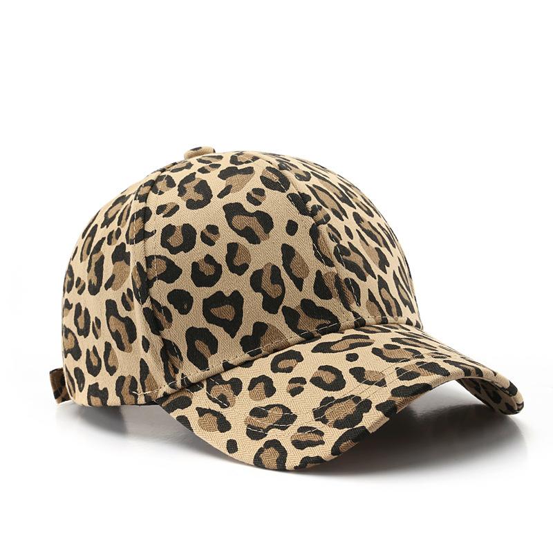 Travel Hat Leopard Print Curved Brim Baseball Cap European and American Outdoor Street Sports Peaked Cap