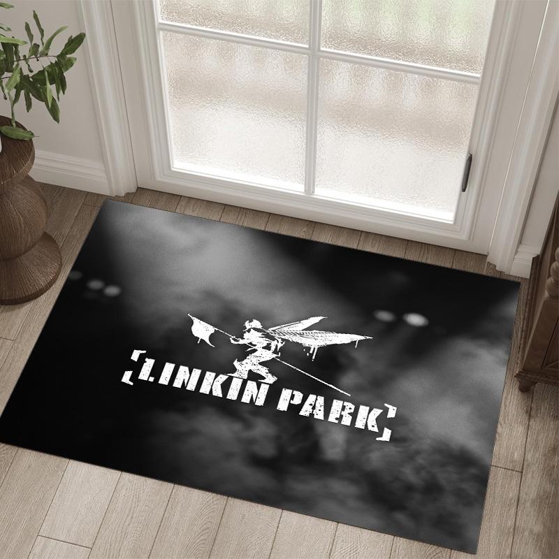 Linkin Park Design Crystal Velvet Carpet Cozy Non?Slip Printed Rug For Bedroom Living Room Entrance