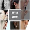 ZS 1PC 16G Cross Skeleton Finger Stainless Steel Stud Earring For Women Men Punk Rock Ear Conch Tragus Cartilag Helix Piercings