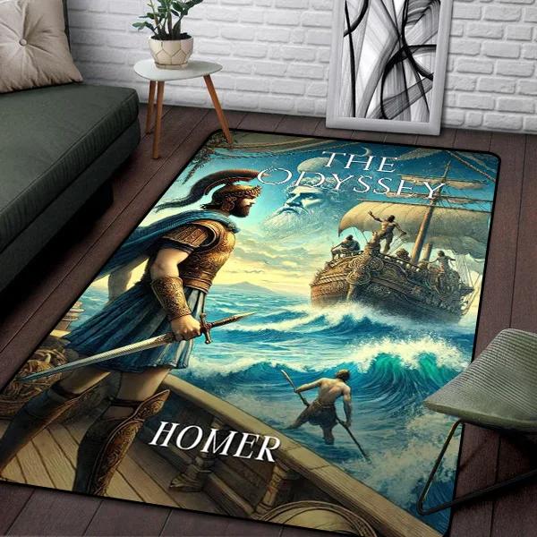 Ancient Greek Homeric Mythology THE ODYSSEY Printed Carpet for Living Room Sofa Bedroom Bedside Mat Bathroom Decoration