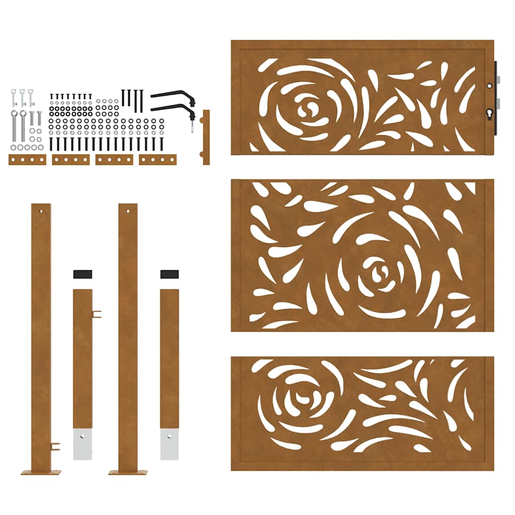 Garden Gate 100 X 125 Cm Weathering Steel Flame Design