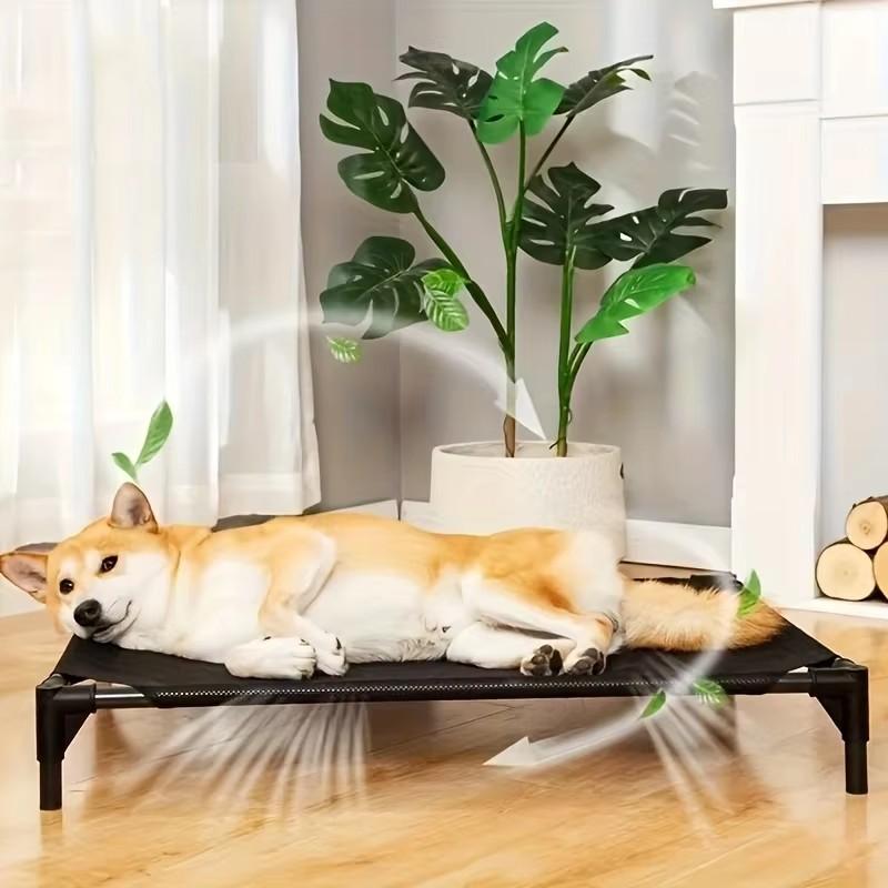Elevated Dog Bed, Cooling Raised Pet Cot Washable Breathable Mesh and Metal Frame, Portable Dog Cot Bed