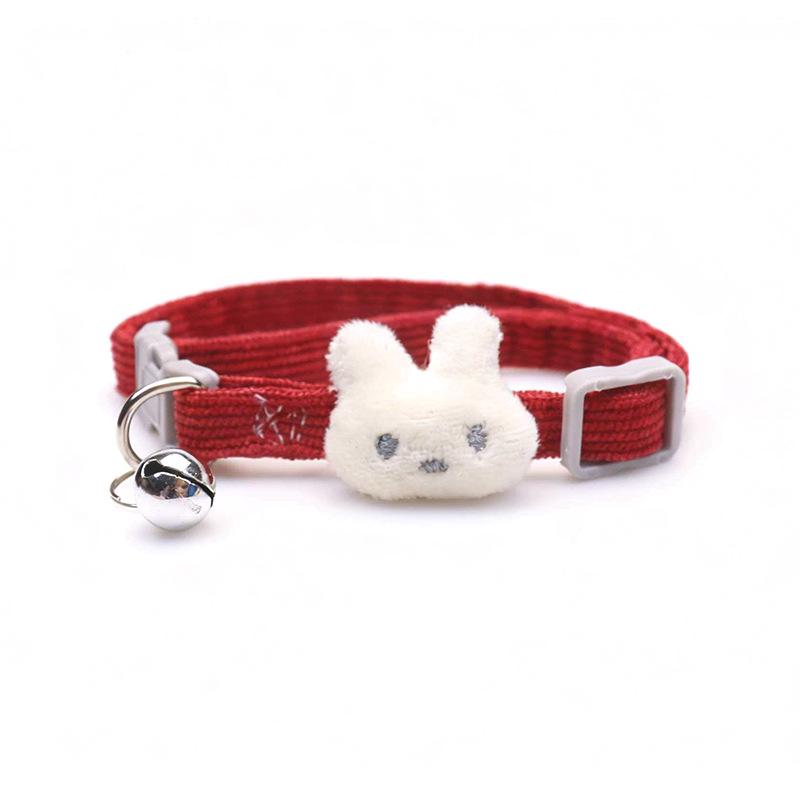 2026 Cute Corduroy Pet Collar with Cartoon Bell for Dogs & Cats