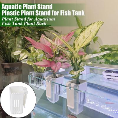 2 Stück Wasserpflanzenständer Aquarium Blumentopf Kunststoff Aquarium Hänger Dekorationen Hydroponisch