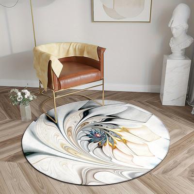 1Pcs Abstract Art Print Round Area Rug Indoor Non-Slip Washable Fiber Carpet Soft Comfortable Mat For Bedroom Living Room