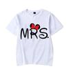 Mouse Cartoon MR MRS Print Couple TShirt Summer Short Sleeve Tee Shirt Letter Print T Fashion Casual Loose Lovers T Shirt Unisex