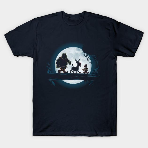 

Men Black Print T-shirt Shrekuna Matata No-Cut Transfer Paper Print Cotton Tshirt 3XL