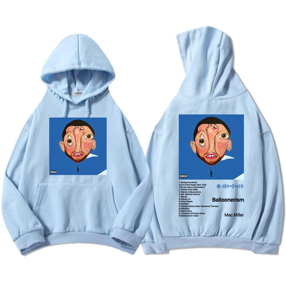 Macc Miller Balloonerism Album 2025 Hoodies Lustiger Cartoon-Grafikdruck Sweatshirt für Herren/Damen Langarm-Kapuzenpullover