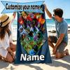 Custom Name Personalized How to Train Your Dragon Print Beach Towel, for Trip Camping Beach Party Home Decor, Birthday Gift for Family & Friends