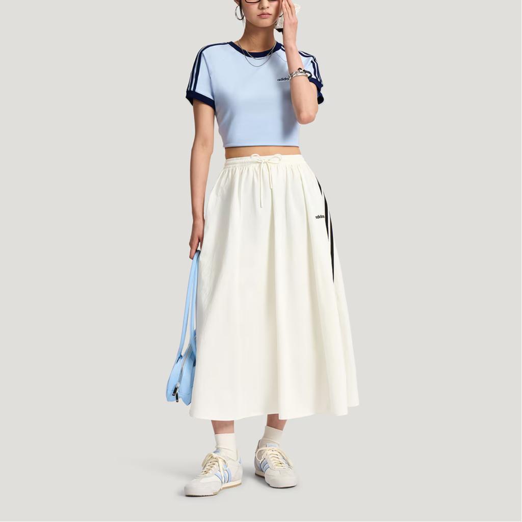 Adidas Originals Three Stripe Short Sleeve Crop Sports T-Shirt Women tops KX7971