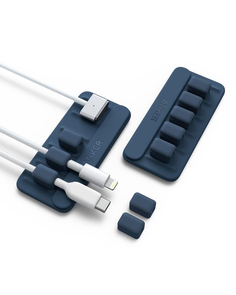 Anker Magnetic Cable Holder Magnetic Cable Holder Compatible with Lightning Micro USB and Other Cables Desk Organizer (2-pack) - Cables, USB-C,