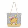 Cartoon animals print thick rope single-shoulder beach bag 7270 KTB