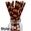 500pcs Halloween Party Favors Paper Straws Black and Orange Party Biodegradable Drinking Stripe Straws for Halloween