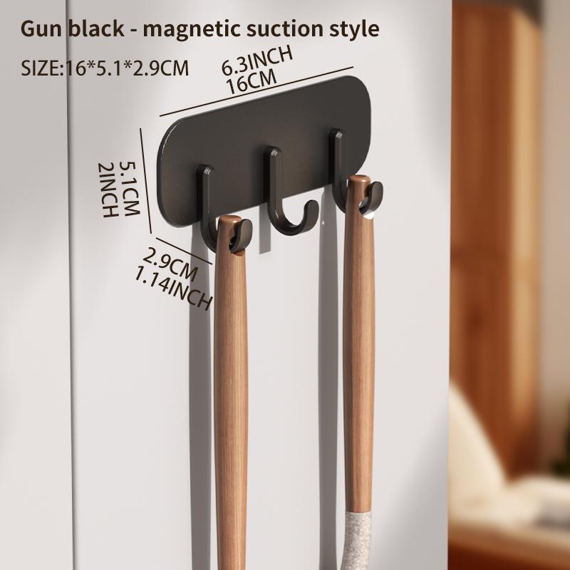 Refrigerator Magnetic Hook, Household Key, Soup Spoon, Wall Mounted Miscellaneous Sorting Rack, Door Rear Non Perforated Hook