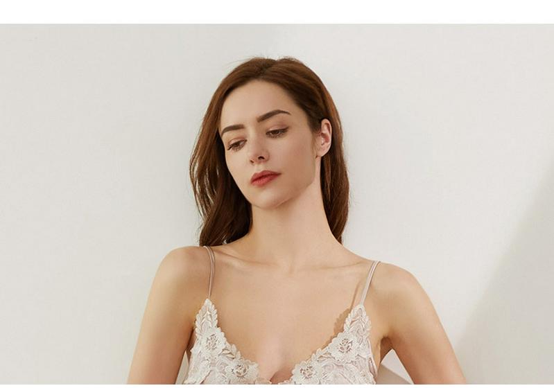 Shan Mu Er 100% Mulberry Silk Nightgown with Lace Trim - Sexy Silk Camisole Pajamas
