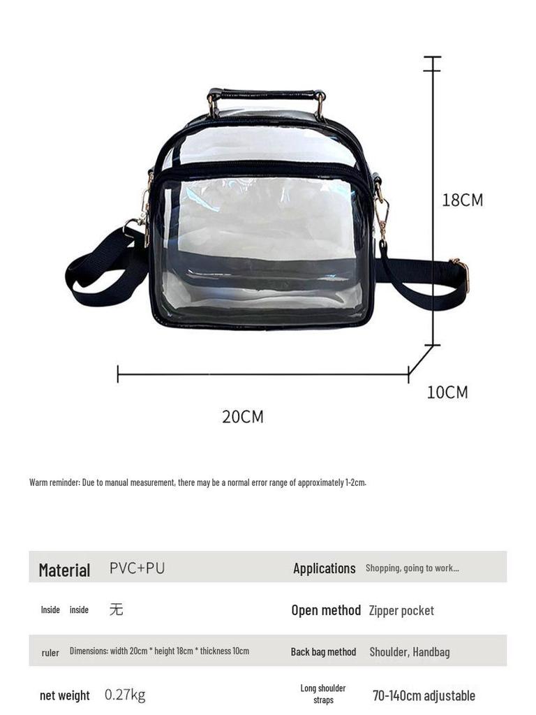 Transparent PVC Single Shoulder Crossbody Bag - Simple Women's Jelly Doll Bag