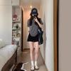 Basic Shoulder Pure Cotton T-shirt Women's Summer Casual Versatile Korean Version Gray Short-sleeved Ins Trendy Thin Loose Top
