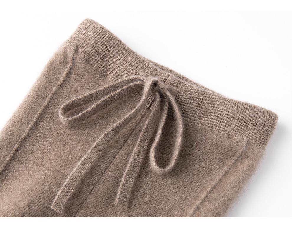 High-Waisted Cashmere Knit Leggings: Soft, Ribbed, Tummy Control, Warm, Slimming, for Autumn and Winter