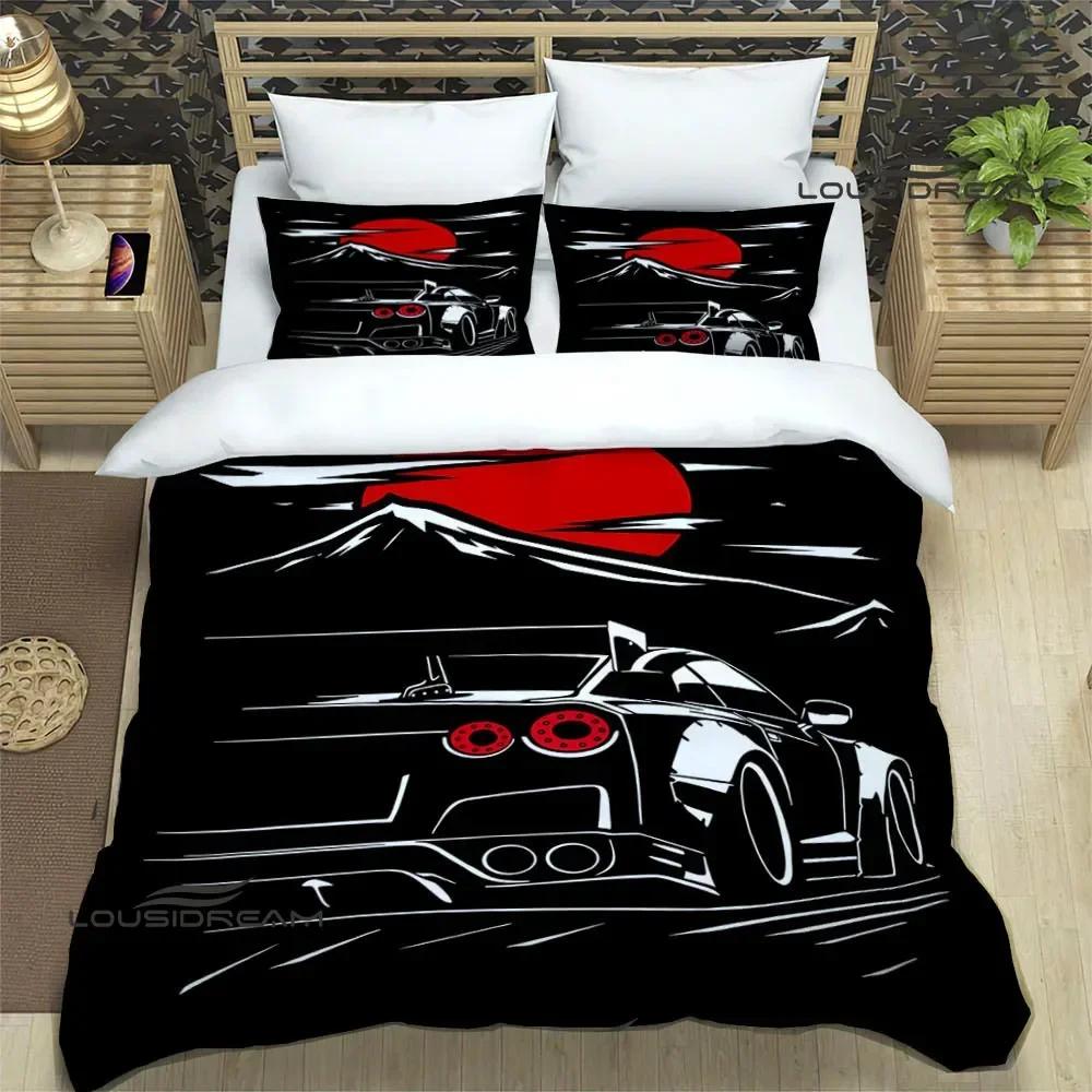 Set Biancheria da Letto Stampata Retrò GTR Racing Set di Biancheria da Letto Raffinato Copripiumino Set Piumone Set Biancheria da Letto Lusso Regalo di Compleanno