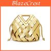 Womens Triangle Buckle Woven Magnetic Handbag Large Capacity Crossbody Bag