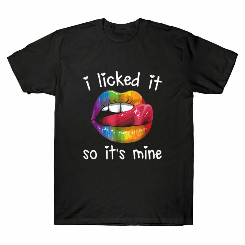 Unisexs So Licked LGBT Black Cotton Gay Tee Shirt I Mine Tshirt Homosexual It It