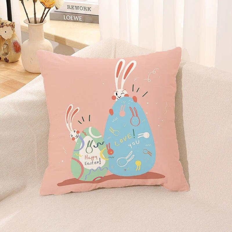Easter Bunny Pillowcase Cushion Home Decor Office Bed Pillow Car Gift Decoration  Cover