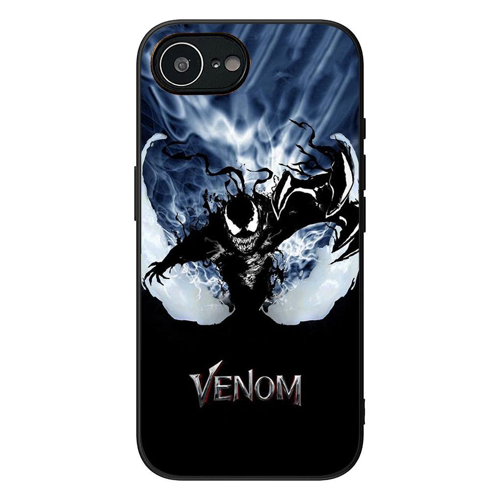 

Soft Phone Cover for Apple iPhone 17 16 14 15 Pro Max Plus 15+ 16E XR ProMax Air Case Venom Superheroes Marvels Casing iPhone 16 Pro