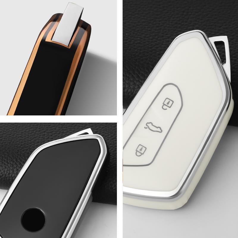 Fashion Tpu Car Key Case Cover Shell Fob For Vw Volkswagen Golf 8  Skoda Octavia A8  Seat Leon Mk4 Holder Accessories