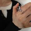 Zircon Black Sophisticated Ring For Women Unique Adjustable Style Geometric