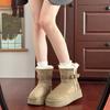 Thick-soled Non-slip Medium Tube Snow Boots Winter New Belt Buckle, Fleece Warm and Thickened Large Cotton Shoes