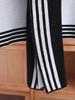 Black And White Striped Square Knitted Shawl, Double-Sided Jacquard Shoulder Guard False Collar, Paired With A Shirt And A Coat