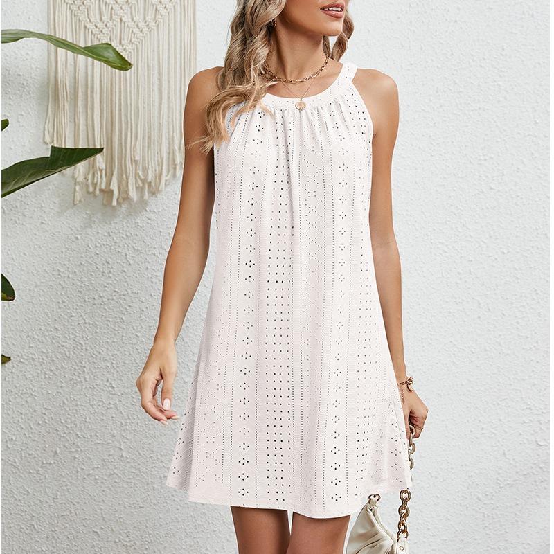 Blusa de Mujer Blusa de Crochet Calado Vestido de Playa sin Mangas Vestido Chaleco