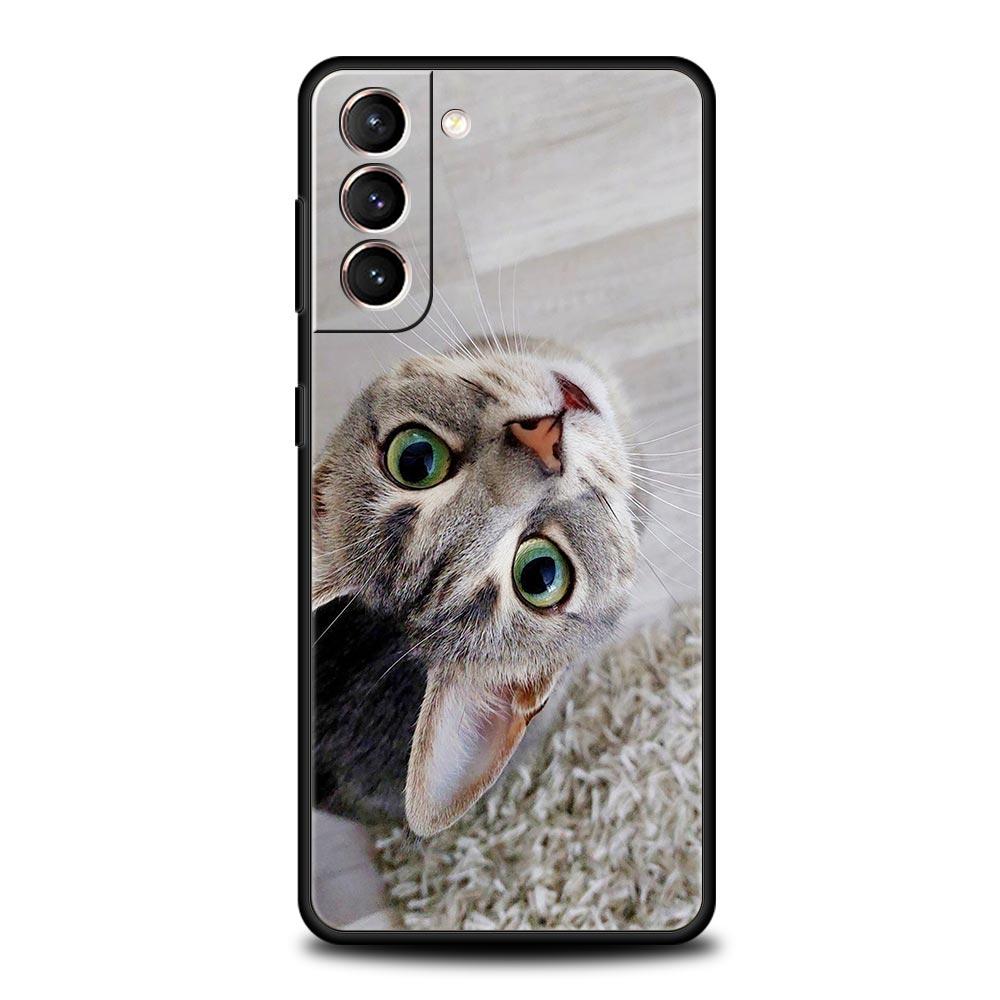 Kawaii Liebe Katze Handyhülle Für Samsung Galaxy S25 Edge S24 S23 S22 S21 Ultra S20 FE 5G S10 S10E S9 Plus Weiche TPU Hülle