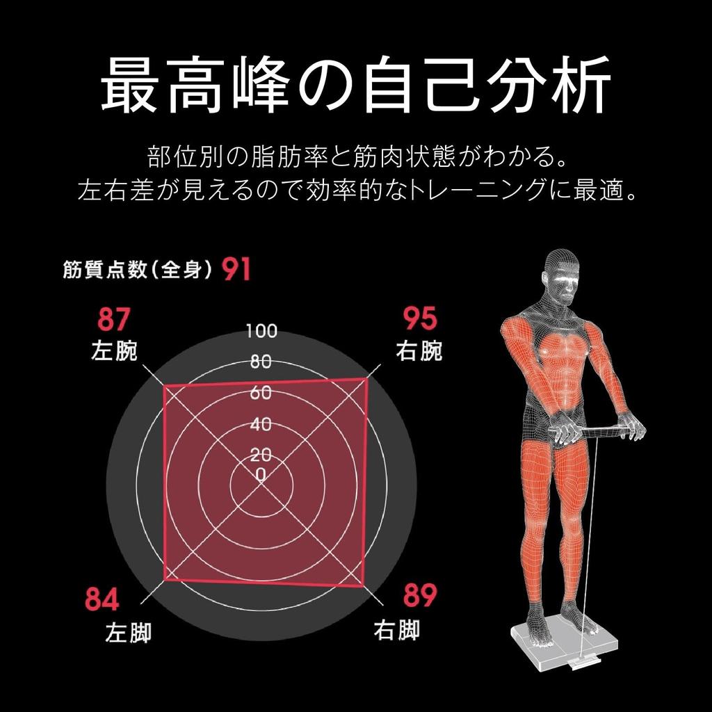 Medidor de composición corporal Tanita, específico para cada parte, fabricado en Japón, RD-803L-BK, que comprende la calidad muscular, equipado con tecnología de campo médico