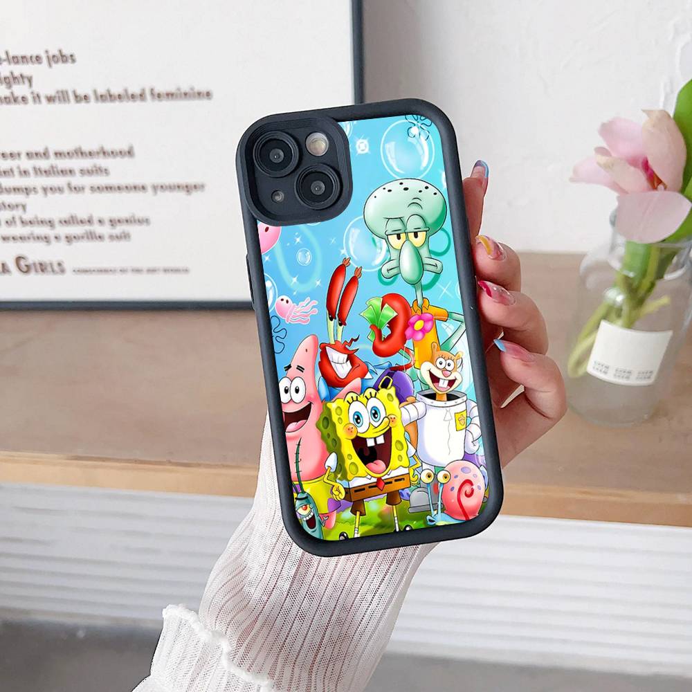 Cartoon Cute S-SpongeBob Anime Phone Case For IPhone 17 16 15 14 13 12 11 Air Plus Pro Max Soft Back Cover