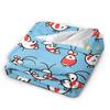 Shy Shrimp Partten Blankets Flannel Soft Throw Blankets for Outdoor Travel Bedroom Quilt