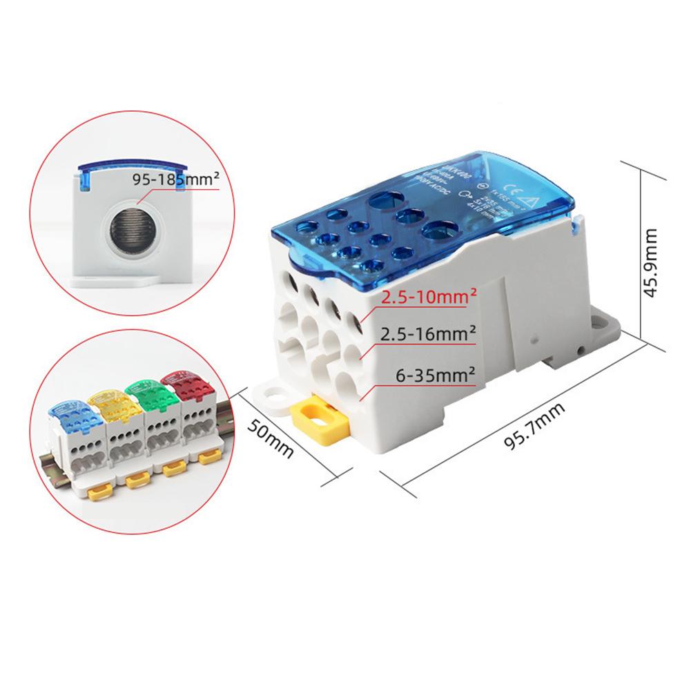 80A ~500A Electric Split Din Rail Terminal Block Junction Box Power Wire Electrical Connector Terminal Block Connector