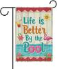 Life Is Better At The Pool Garden ag Double Sided Small ag for Outdoor 12x18 Inch Welcome Holiday Decorations AAS