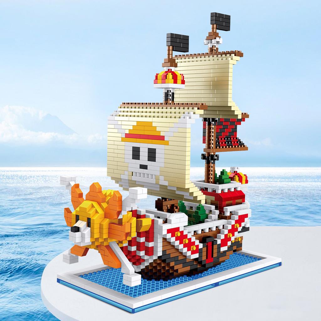 Ocean Pirate Ship Plastic 3D Model Building Blocks for Adults Boys Micro Mini Bricks Toys Kits Assemble Sailboat Wars