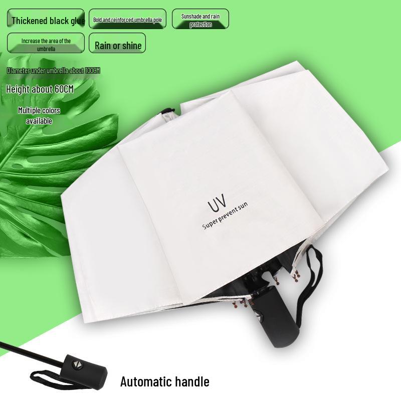 Premium Automatic Anti-UV Folding Umbrella with Dual-Use Sun and Rain Protection and Customizable Logo.