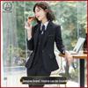 Elegant Black Women's Slim Fit Business Suit for Professional Settings