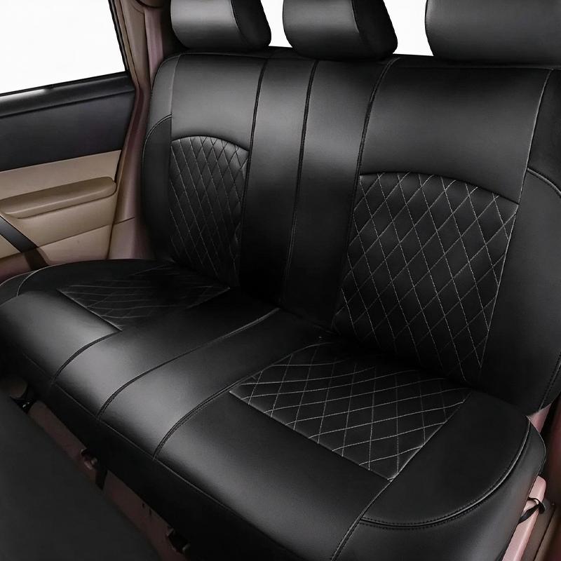 Universal Car Seat Covers PU Leather Rhombus Quilted Stitch Line Auto Seat Cushion Protector