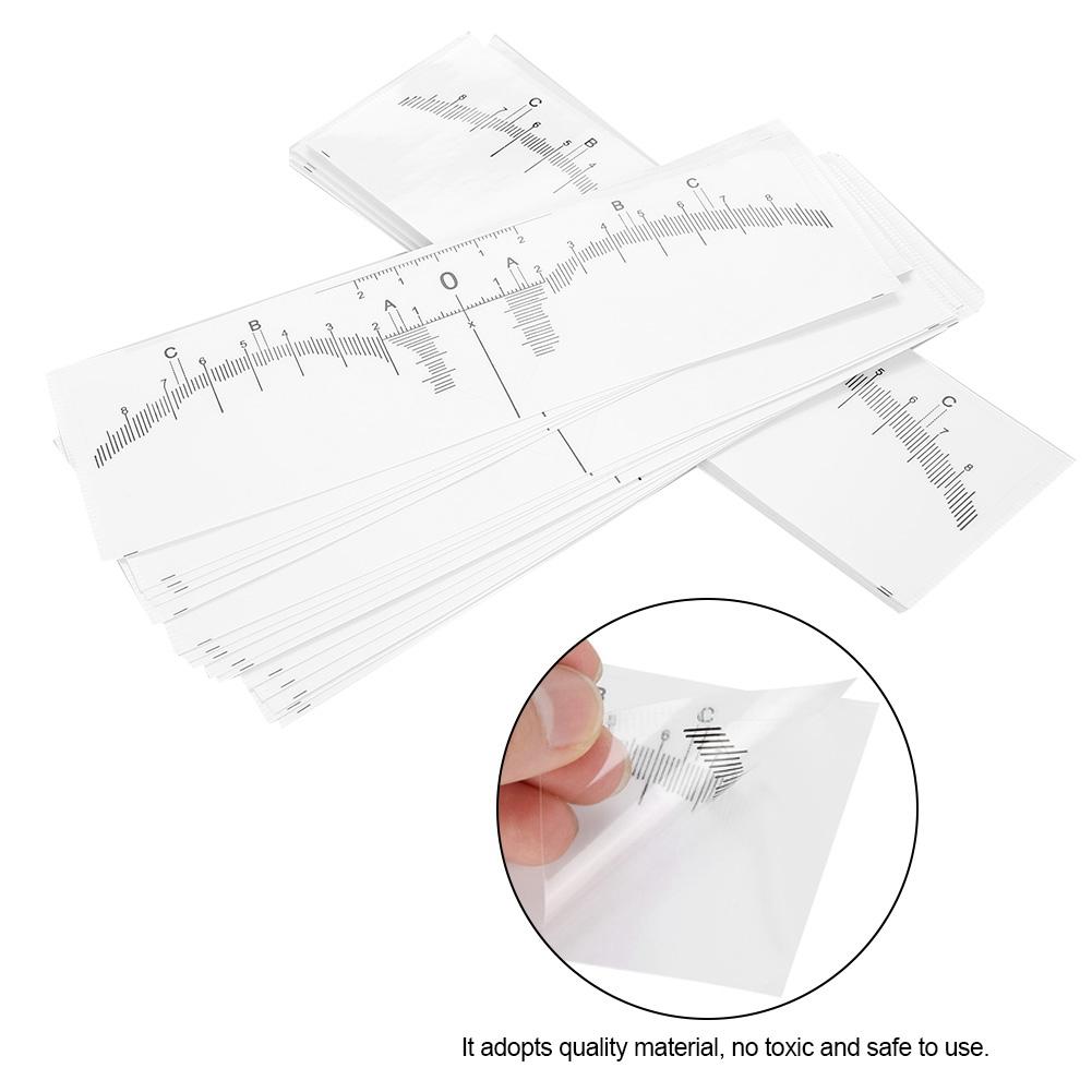 50Pcs Disposable Eyebrow Tattoo Ruler Sticker Microblading Measure Tool