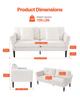 Loveseat Sofa, 176 Cm Small Sofa Couch for Living Room, Velvet Fabric 2-Seats Couch with Sinuous Spring, Soft Cushions and Sturdy Frame, Comfy