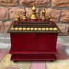 Wooden Temple | Painted Pooja Mandir Wall Desk Storage, Indian Hindu Mandir Religion | Pooja Temple For Home Office , Wall Hanging Art Gift