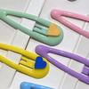 5Pcs Kids Hairpins Scratch-Resistant Surface Heart Decoration Girls Hair Clips Side Bang Hair Pins Hair Accessories