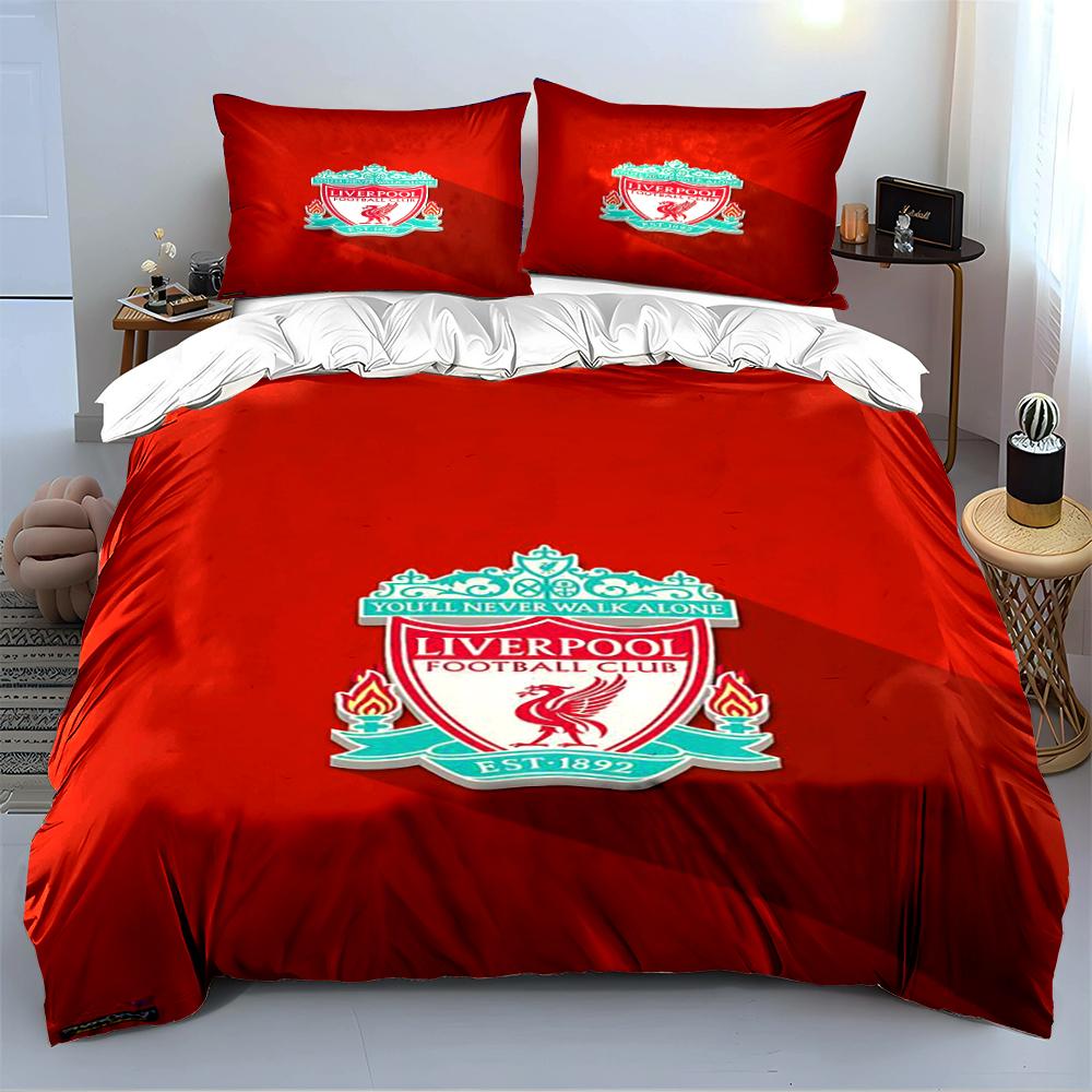 Set Biancheria da Letto Rossa Liverpool Football Club Set Biancheria da Letto (1 copripiumino, 2 federe, piumino non incluso)
