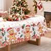 Christmas Themed Rectangle Table Cloth for Family Dinner Christmas Decoration Reusable Tablecloth for New Year Party Table Decor