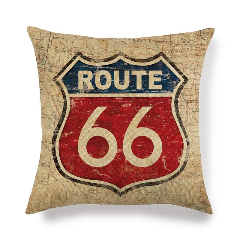 Retro Emblem Letter Pattern Digital Printing Short Plush Pillow Covers For Car Sofa Office Cushion Cover Home Goods 60X60Cm